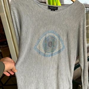Rachel Zoe sparkle eye sweater L